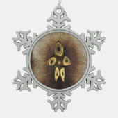 Fraktal Inuit Hunter Schneeflocken Zinn-Ornament (Vorderseite)