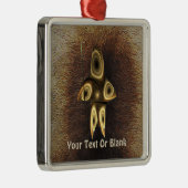 Fraktal Inuit Hunter Silbernes Ornament (Rechts)