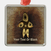 Fraktal Inuit Hunter Silbernes Ornament (Vorne)
