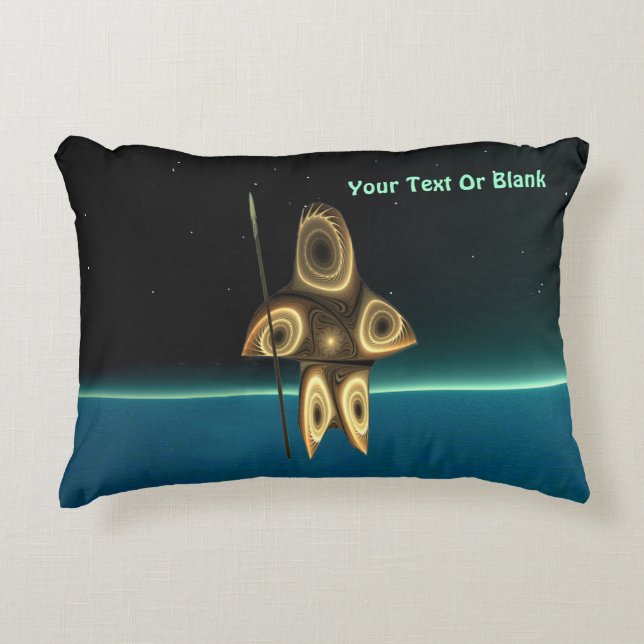 Fraktal Inuit Hunter Zierkissen (Vorderseite)