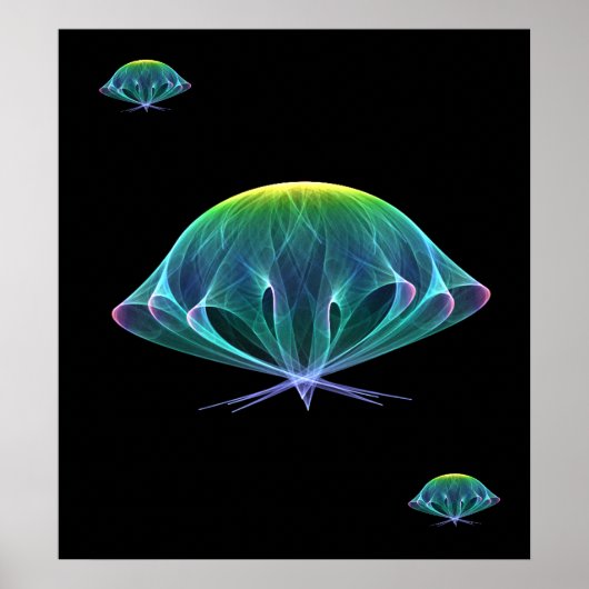 Fraktal Jellyfish Poster (Vorne)