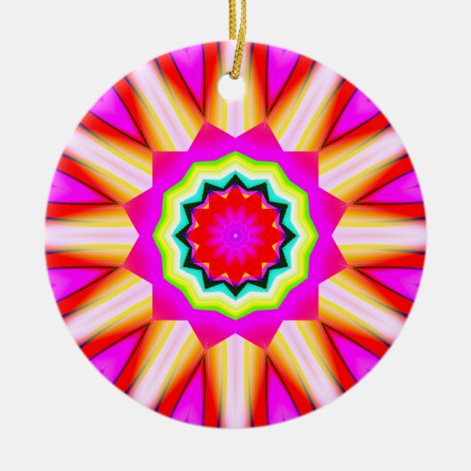 Fraktal Kaleidoskop 01 Keramik Ornament (Vorne)