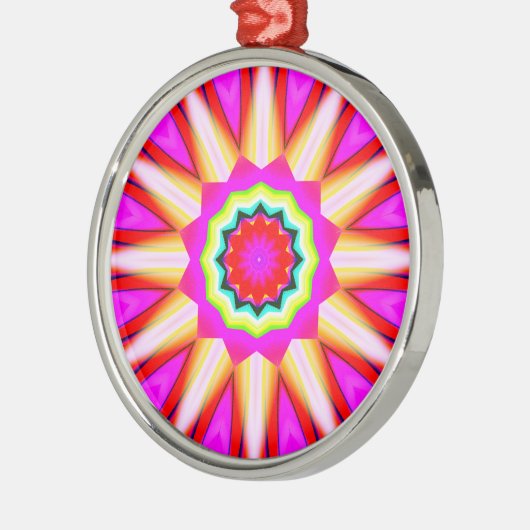 Fraktal Kaleidoskop 01 Silbernes Ornament (Links)