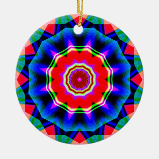 Fraktal Kaleidoskop 02 Keramik Ornament (Vorne)