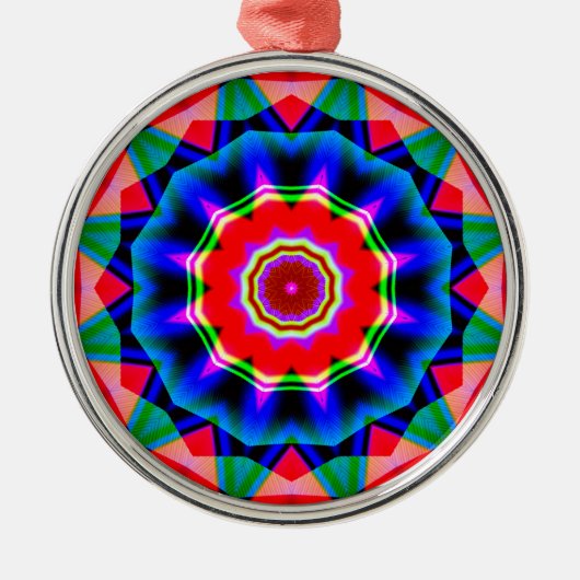 Fraktal Kaleidoskop 02 Ornament Aus Metall (Vorne)