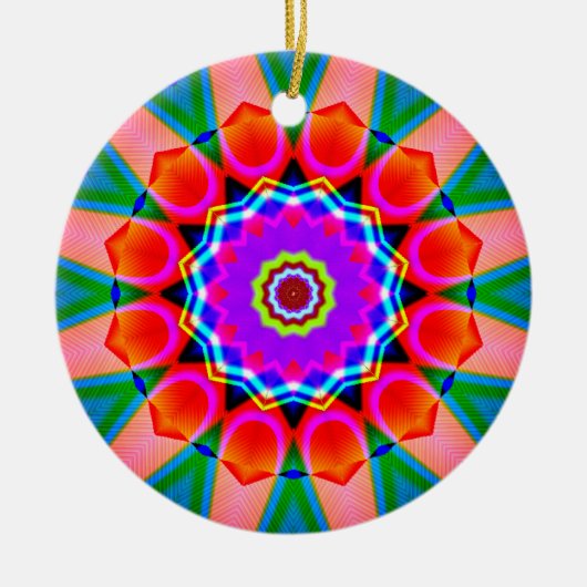 Fraktal Kaleidoskop 03 Keramik Ornament (Vorne)