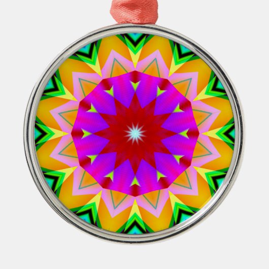 Fraktal Kaleidoskop 04 Ornament Aus Metall (Vorne)