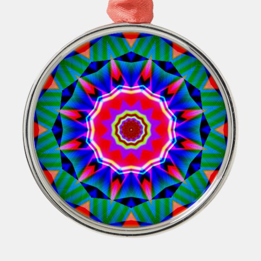 Fraktal Kaleidoskop 05 Ornament Aus Metall (Vorne)