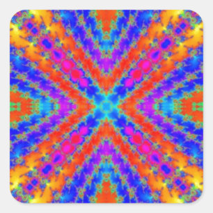 Fraktal Kaleidoskop Art Quadratischer Aufkleber