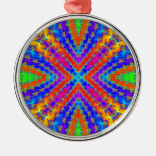 Fraktal Kaleidoskop Art Silbernes Ornament