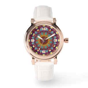 Fraktal-Kaleidoskop-Mandala-Muster-64351 Armbanduhr