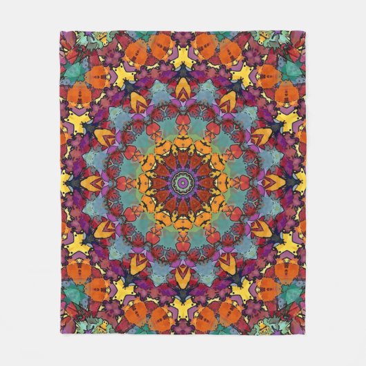 Fraktal Kaleidoskop Mandala Muster-64351 Fleecedecke (Vorderseite)