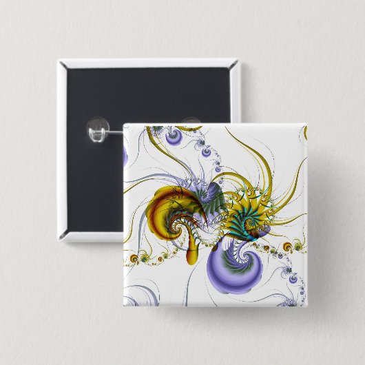 Fraktal-Knopf Button (Vorne & Hinten)