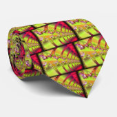 Fraktal knöpft Rot/Gelb Krawatte (Gerollt)