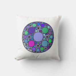 Fraktal-Kreise in Lila rosa grün Kissen