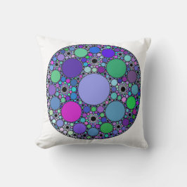 Fraktal-Kreise in Lila rosa grün Kissen