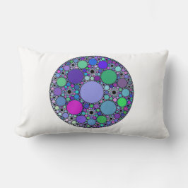 Fraktal-Kreise in Lila rosa grün Lendenkissen