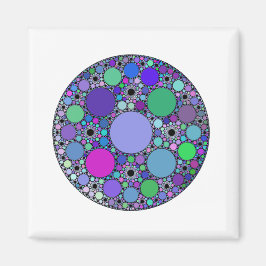 Fraktal-Kreise in Lila rosa grün Magnet