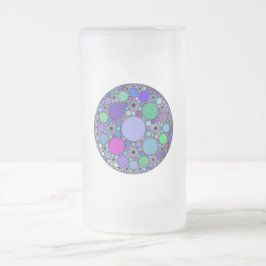 Fraktal-Kreise in Lila rosa grün Mattglas Bierglas