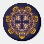 Fraktal-Kreuzmandala Magnet (Vorne)