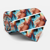 Fraktal-Kunst-blaue Garten-Krawatte Krawatte (Gerollt)