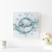 Fraktal Kunst, Dichtung und Musik Quadratische Wanduhr (Zuhause)
