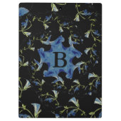 Fraktal-Kunst in Blau und Schwarz Klemmbrett (Rückseite)