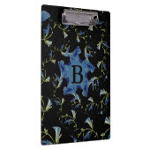 Fraktal-Kunst in Blau und Schwarz Klemmbrett (Rechts)