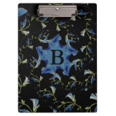 Fraktal-Kunst in Blau und Schwarz Klemmbrett (Vorderseite)