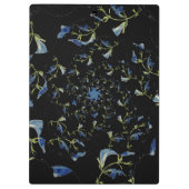 Fraktal-Kunst in Blau und Schwarz Klemmbrett (Rückseite)