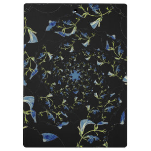 Fraktal-Kunst in Blau und Schwarz Klemmbrett