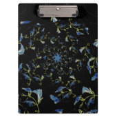 Fraktal-Kunst in Blau und Schwarz Klemmbrett (Vorderseite)