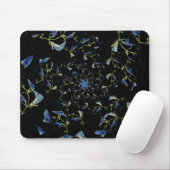 Fraktal-Kunst in Blau und Schwarz Mousepad (Mit Mouse)