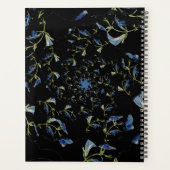 Fraktal-Kunst in Blau und Schwarz Planer (Rückseite)