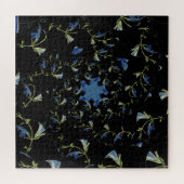 Fraktal-Kunst in Blau und Schwarz Puzzle (Horizontal)