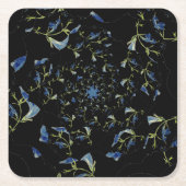 Fraktal-Kunst in Blau und Schwarz Rechteckiger Pappuntersetzer (Vorderseite)