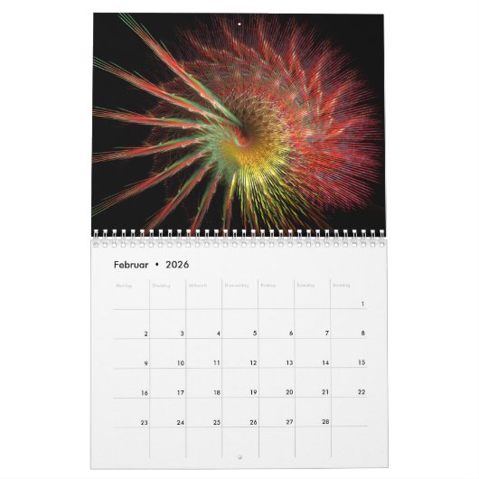 Fraktal-Kunst Kalender (Feb 2026)