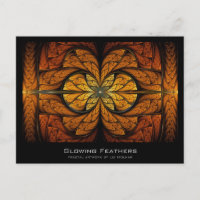 Fraktal-Künstlerkarte mit glühenden Feathers