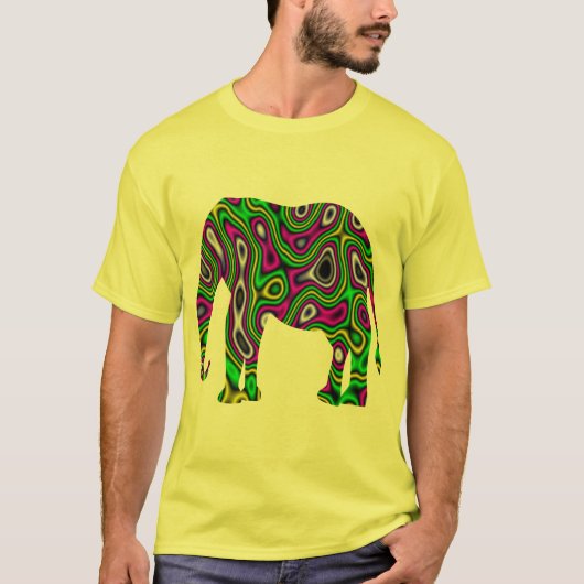 Fraktal-Labyrinth-Elefant T-Shirt (Vorderseite)