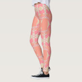 Fraktal Lace Garter Pink+Orange Leggings, die Psyd Leggings (Links)