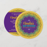 Fraktal Lace Lila Yellow Bat Mitzvah