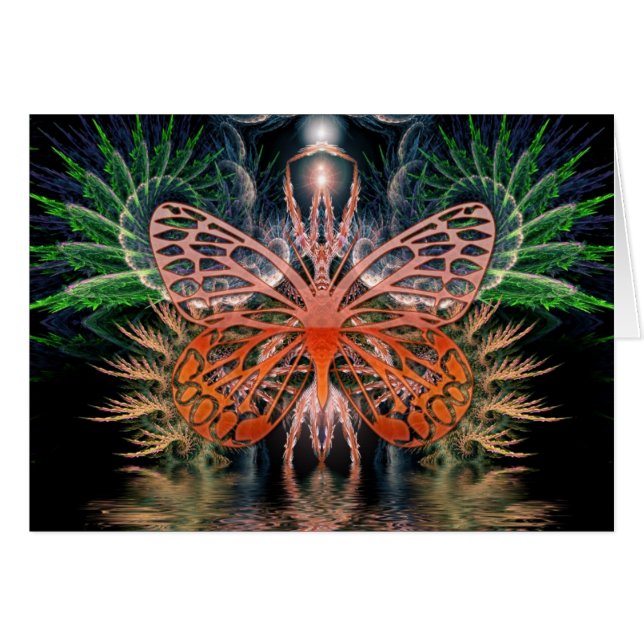 Fraktal Lady Butterfly Card (Vorderseite (Horizontal))