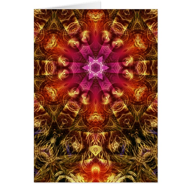 Fraktal Light Golden Sternexplosion Card (Vorne)