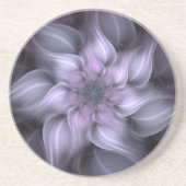 Fraktal Lila Blume Sandstone Untersetzer (Vorne)