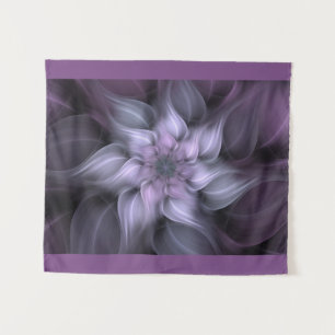 Fraktal Lila Blume Wandteppich
