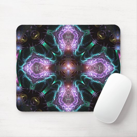 Fraktal Lila Cross Mousepad (Mit Mouse)