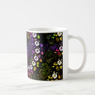 Fraktal lila floral Psychedelic Rainbow Spiral Kaffeetasse