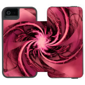 Fraktal Lila geflaust & Plum Incipio iPhone Geldbeutel-Hülle (Folio Geöffnet)