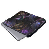 Fraktal Lila & Gold Swirl Notebook Laptop Laptopschutzhülle (Vorne Knopf)