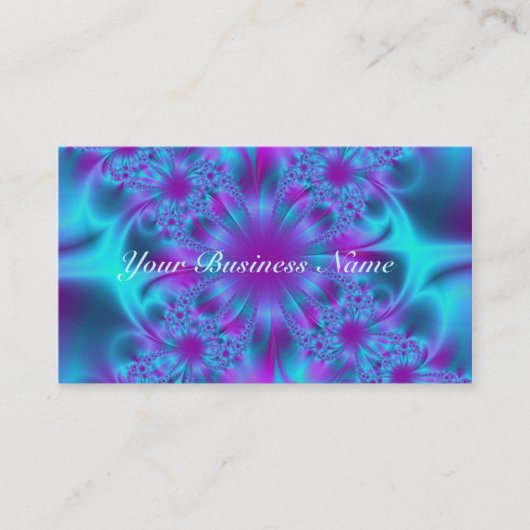 Fraktal Lila Mesh Business Card Visitenkarte (Vorderseite)